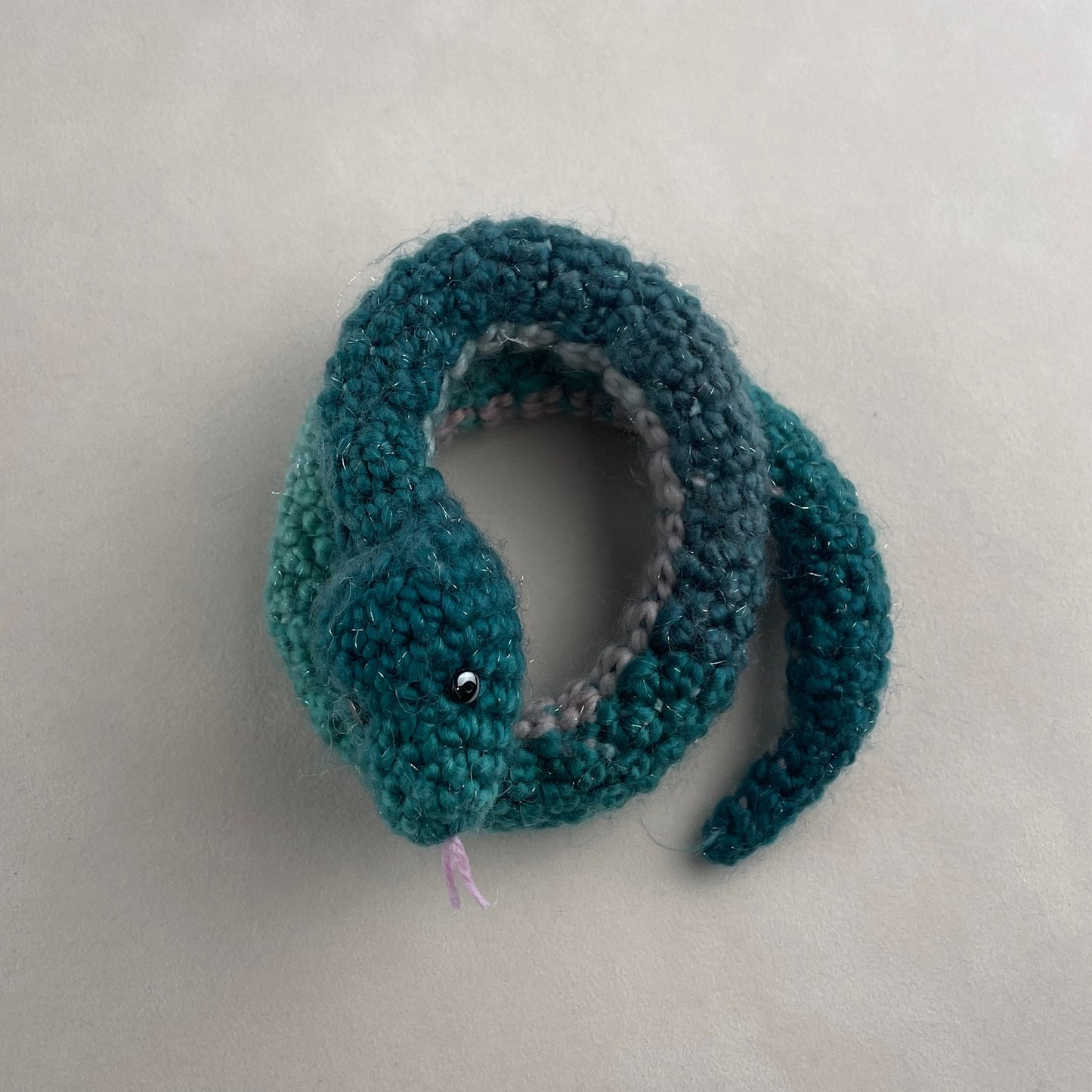 Crochet rainbow snake. Hand made crochet toy, cute, cheerful, Halloween decor