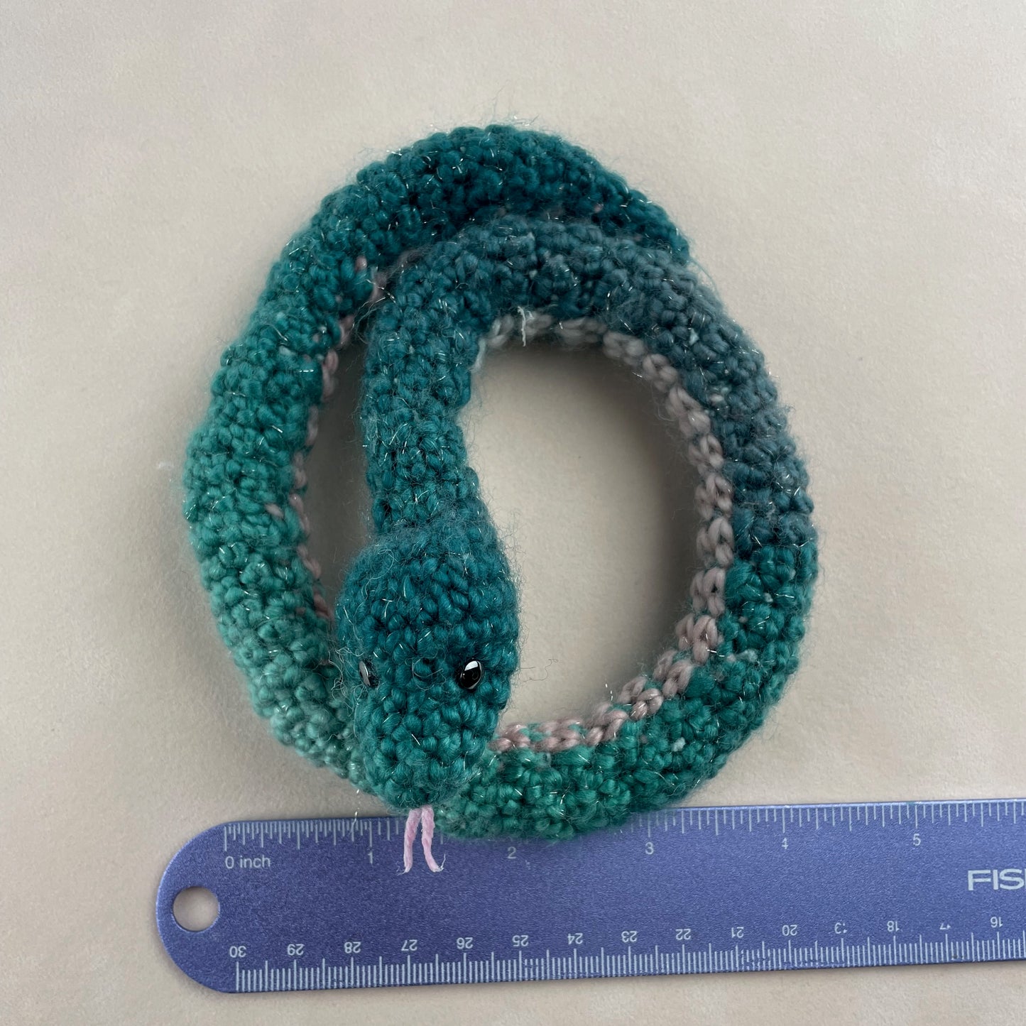 Crochet rainbow snake. Hand made crochet toy, cute, cheerful, Halloween decor