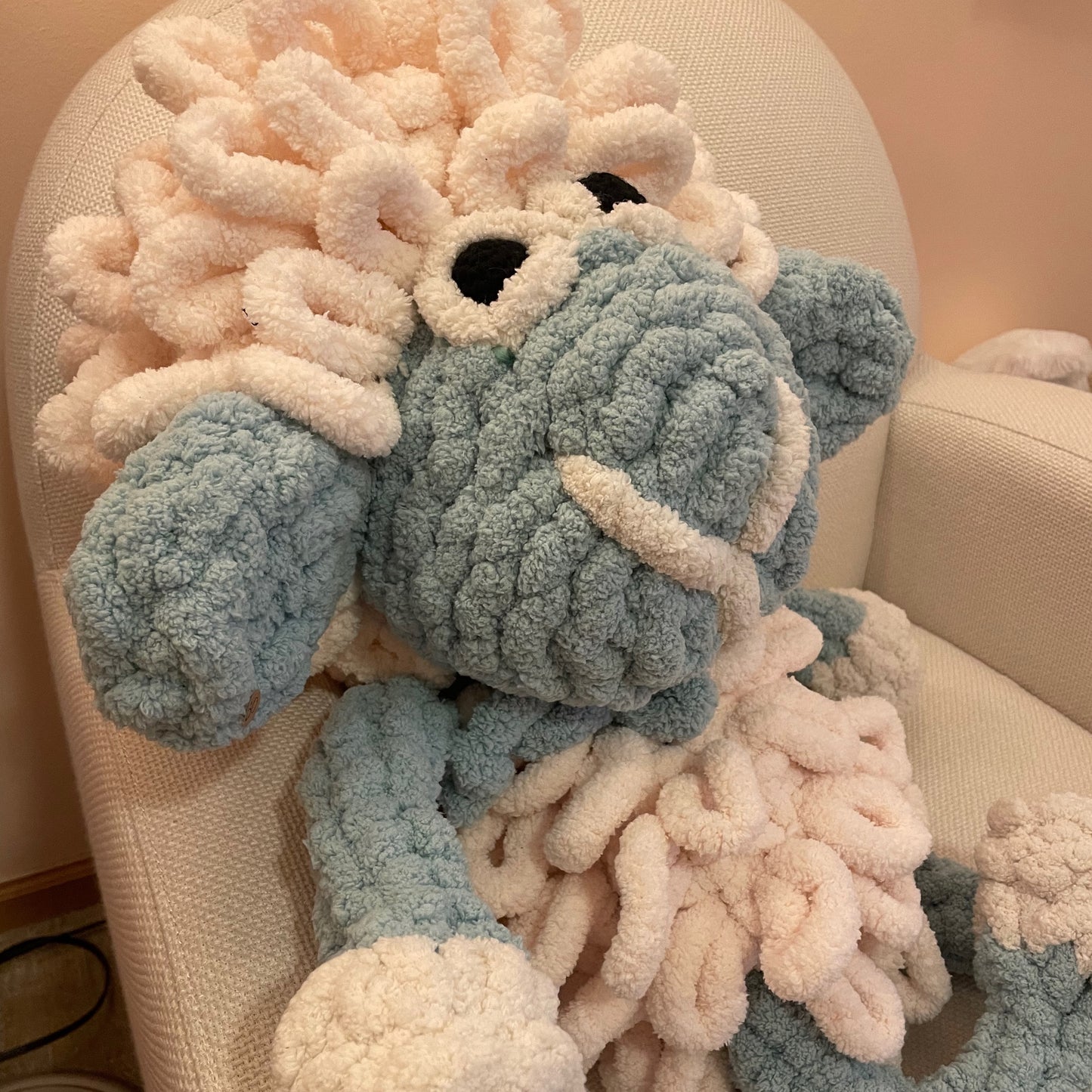 Cuddle sheep. Big hand made crochet toy, plush, cute