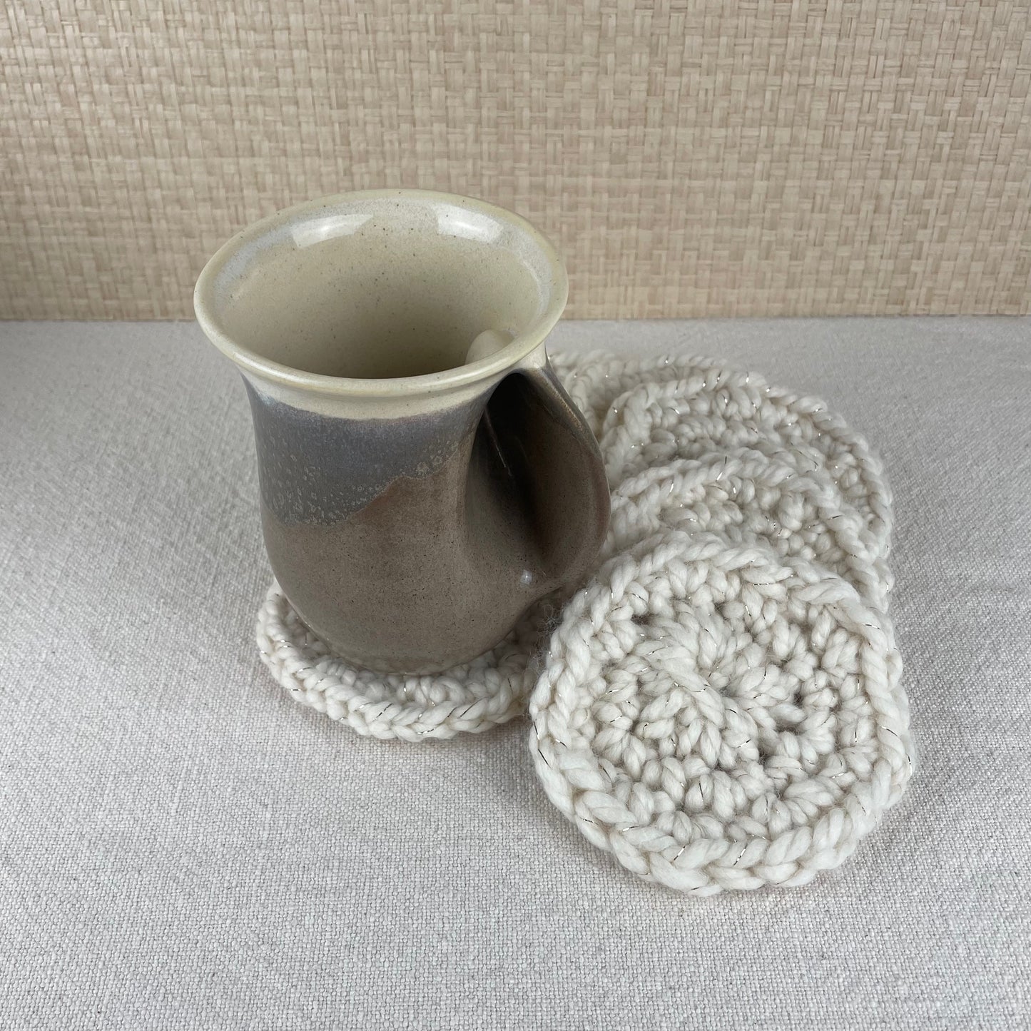 Woven round coasters, Set of 2