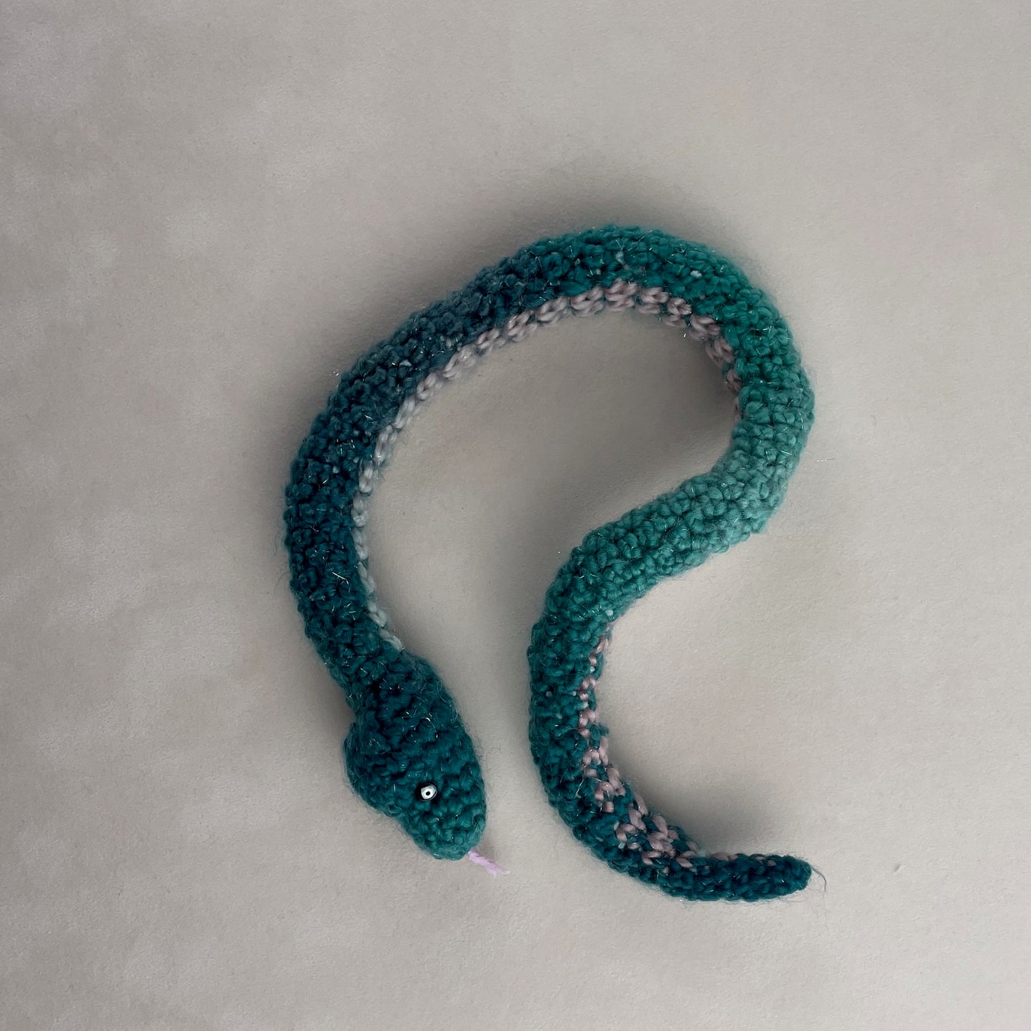 Crochet rainbow snake. Hand made crochet toy, cute, cheerful, Halloween decor